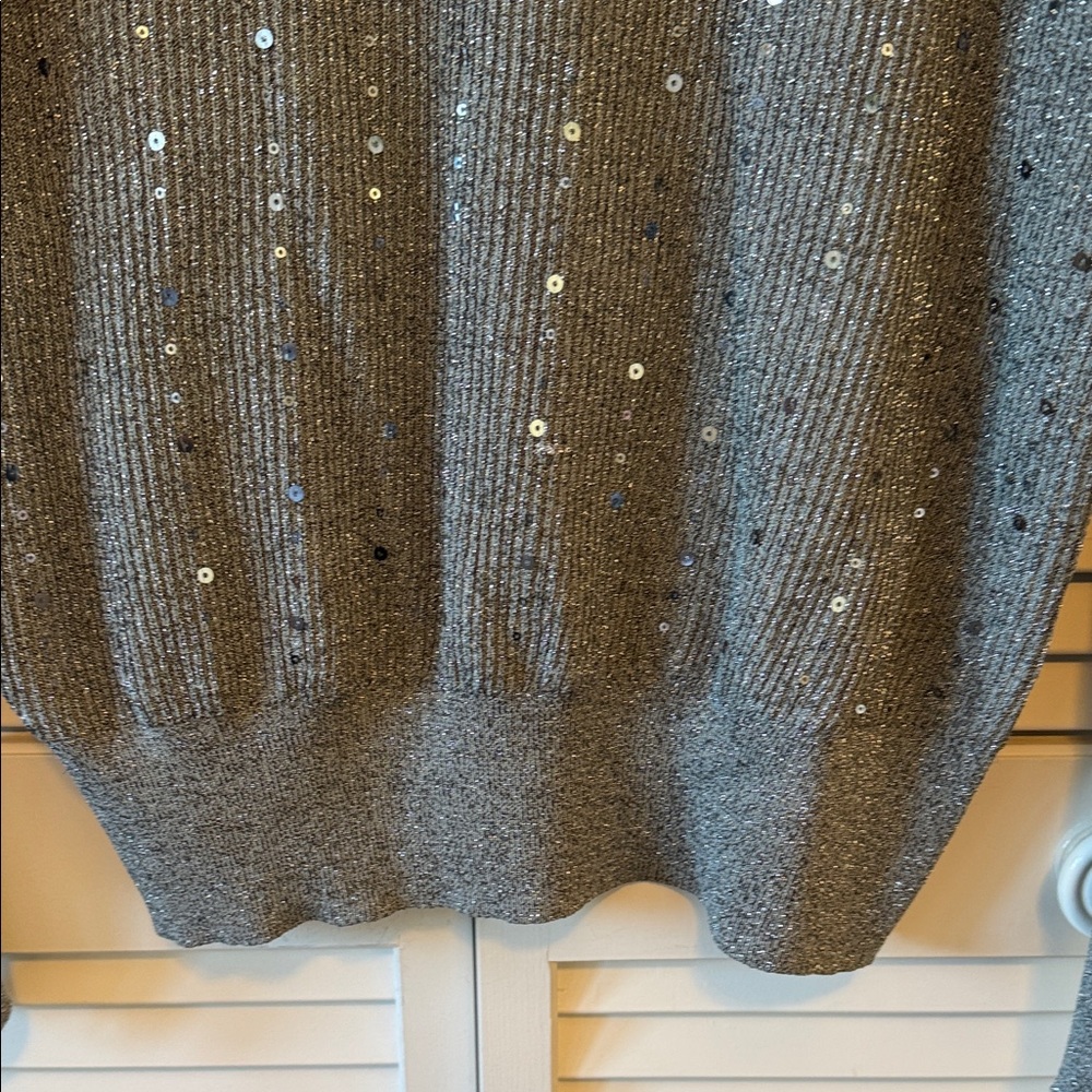 Alfani Silver Sequin Sweater Size 0X - Picture 4 of 6